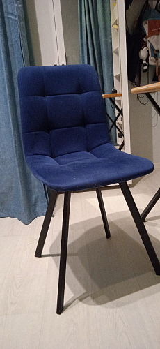 Стул на металлокаркасе Чилли синяя ткань / белый фото покупателя 1457