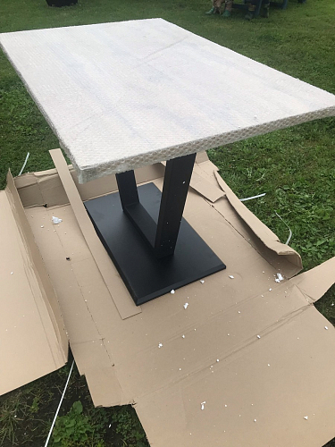 Стол на тумбе Мичиган Лофт 110х70 25 мм дуб вотан / черный матовый фото покупателя 1