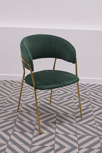 Стул на металлокаркасе Kamelia бежевый / золотой из шоурума 1