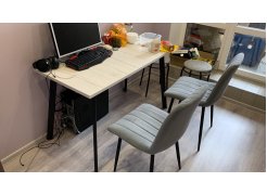 Деревянный стол Барон О 180 х 90 белая пленка шагрень / черный фото покупателя 23