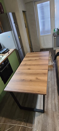 Деревянный стол Лота Лофт 140х80 дуб крафт табачный / черный матовый фото покупателя 353