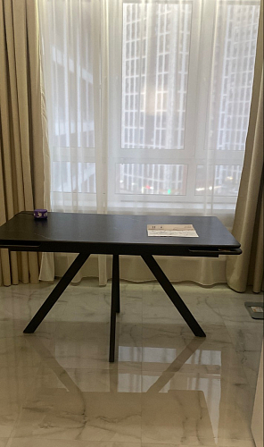 Керамический стол Вилли 140(200)х80 carmen light grey / черный фото покупателя 76