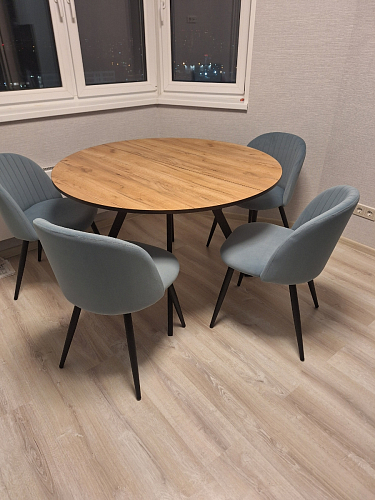 Стул на металлокаркасе Gabi dark beige / black / silver фото покупателя 629