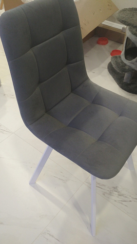 Стул на металлокаркасе Чилли К светло-серый велюр / черный каркас фото покупателя 1144