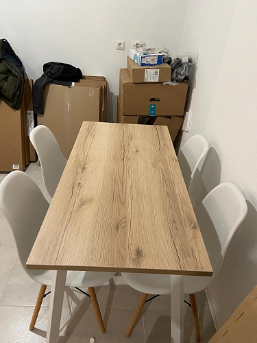 Стол Тринити Лофт 140 25 мм дуб делано темный / белый фото покупателя 202