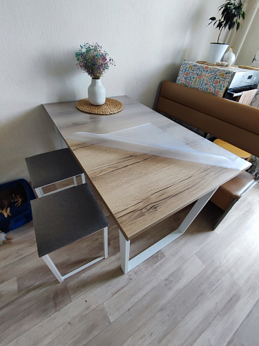 Стол Лота Лофт 120 25 мм сабия / белый матовый фото покупателя 919