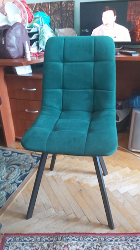 Стул на металлокаркасе Чилли синяя ткань / белый фото покупателя 737