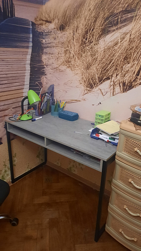 Письменный стол Леон Лофт дуб делано светлый / белый матовый фото покупателя 176