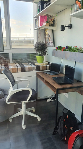 Письменный стол Леон Лофт дуб делано светлый / белый матовый фото покупателя 86