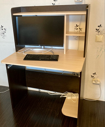 Компьютерный стол Грета-1 венге / дуб молочный фото покупателя 12