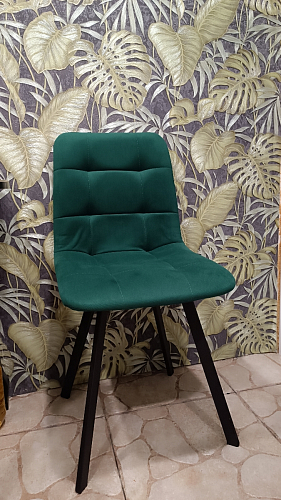 Стул на металлокаркасе Чилли синяя ткань / белый фото покупателя 35