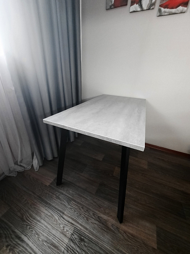 Стол Тринити Лофт 120 32 мм бетон / черный матовый фото покупателя 19