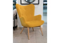 Кресло Хайбэк желтый / венге из шоурума 1