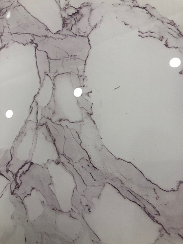 Стеклянный стол Фостер 120(160)х120х76 серый мрамор / черный фото покупателя 85