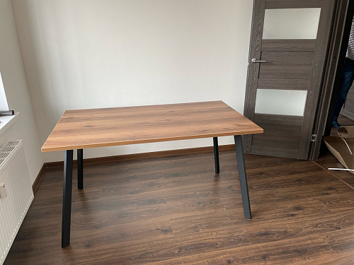 Стол Тринити Лофт 120 25 мм черный матовый / дуб делано темный фото покупателя 127