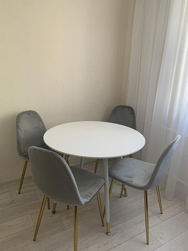 Стул на металлокаркасе Валли велюр серый / золотые ножки фото покупателя 1