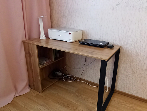 Письменный стол Битти Лофт 116х60х75 дуб вотан / белый матовый фото покупателя 50