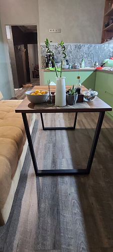 Стол Лота Лофт 140 25 мм черный матовый / дуб вотан фото покупателя 353