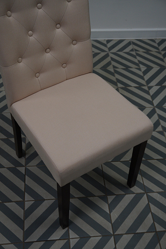 Стул деревянный Menson dark walnut / fabric cream line из шоурума 3