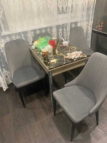 Стул на металлокаркасе Kora gray / black фото покупателя 399