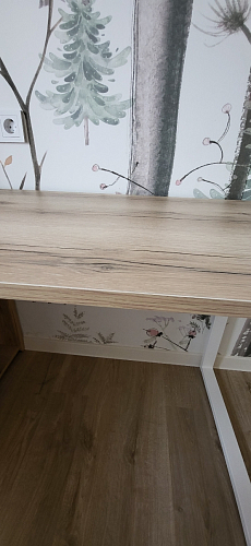 Письменный стол Битти Лофт 116х60х75 дуб делано светлый / белый матовый фото покупателя 26