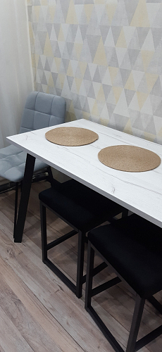 Стол Тринити Лофт 140 25 мм дуб делано темный / белый фото покупателя 166