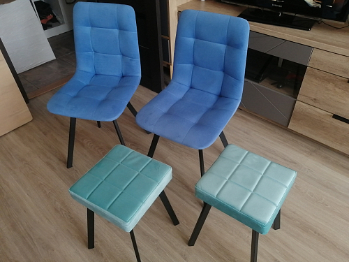 Стул на металлокаркасе Чилли черный / зеленый фото покупателя 1288