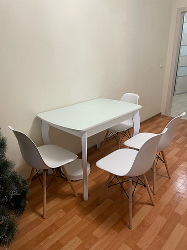 Стеклянный стол Бриллиант белый фото покупателя 13