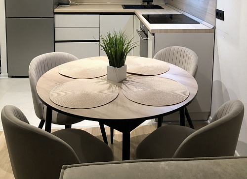 Стул на металлокаркасе Gabi 1 light blue / black / gold фото покупателя 875