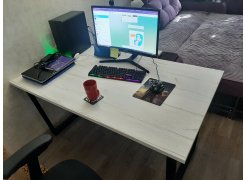 Стол Лота Лофт 140 25 мм юта / белый матовый фото покупателя 635