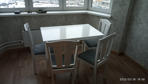 Обеденная группа Mali (стол и 4 стула) white / grey фото покупателя 1