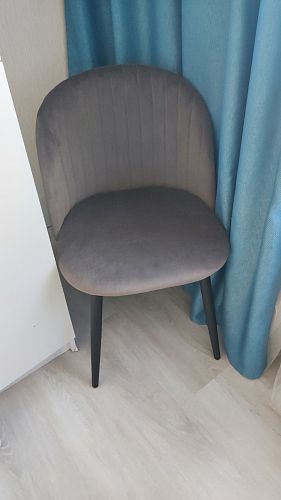 Стул на металлокаркасе Gabi dark beige / black / silver фото покупателя 188