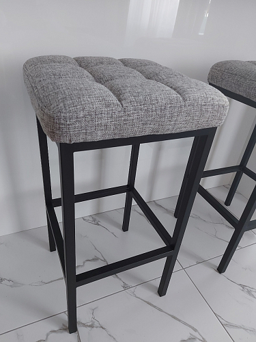 Барный стул Лофт ткань канди грей / черный матовый фото покупателя 314