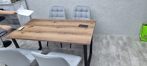 Деревянный стол Лота Лофт 140х80 черный матовый / бетон светлый фото покупателя 70