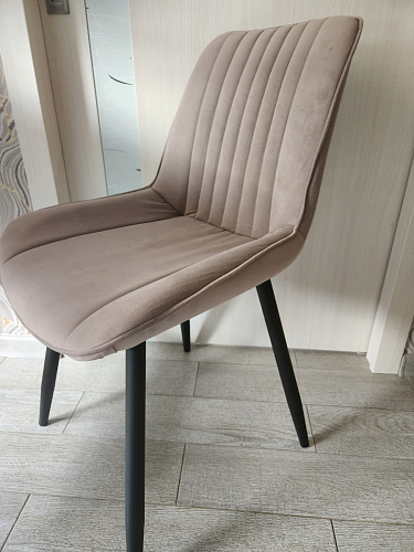 Стул на металлокаркасе Седа 360 К латте (velutto 08) / белый фото покупателя 335