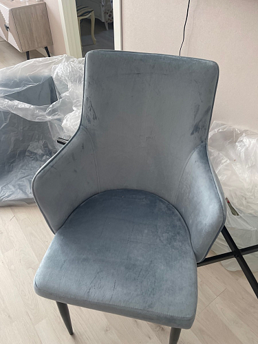 Стул на металлокаркасе Benza dark blue / black / gold фото покупателя 3