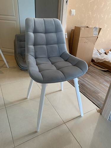 Стул на металлокаркасе Челси светло-серый / белый каркас фото покупателя 24