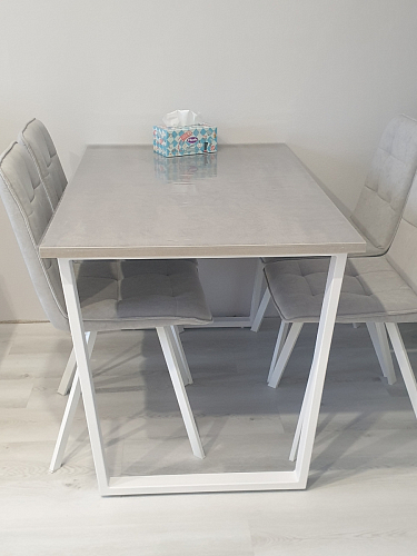 Стол Лота Лофт 140 25 мм черный матовый / бетон фото покупателя 989