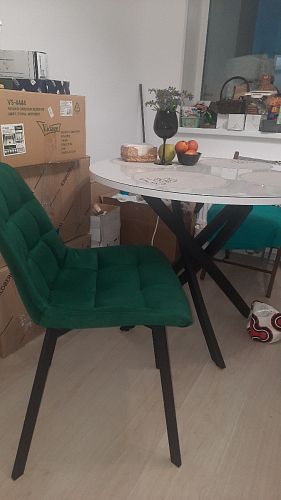 Стул на металлокаркасе Челси бежевый / черный фото покупателя 258