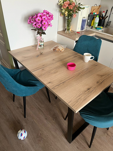 Деревянный стол Лота Лофт 140х80 черный матовый / бетон светлый фото покупателя 16