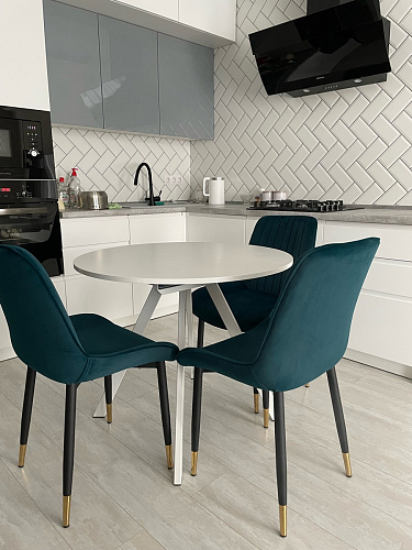 Стул на металлокаркасе Seda 1 green / gold / black фото покупателя 1