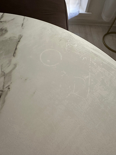 Стол Тулип 90х73 белый мрамор / золото фото покупателя 99