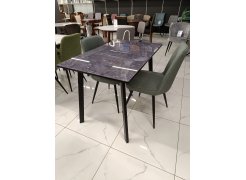 Стеклянный стол Агни 110 королевский мрамор / черный матовый из шоурума 1