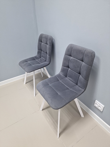 Стул на металлокаркасе Чилли К светло-серый велюр / черный каркас фото покупателя 108