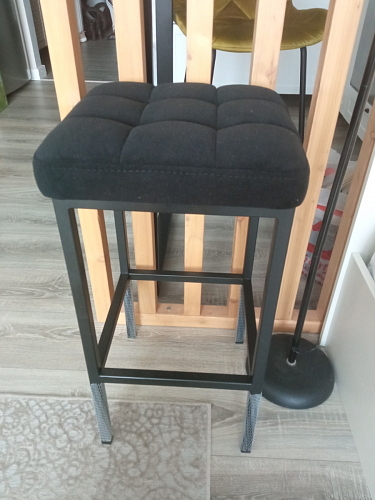 Барный стул Лофт ткань канди крем / черный матовый фото покупателя 40