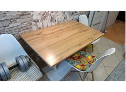 Деревянный стол Барон О 200 х 90 черная пленка шагрень / белый фото покупателя 13