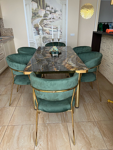 Стул на металлокаркасе Kamelia светло-фиолетовый / золотой фото покупателя 96