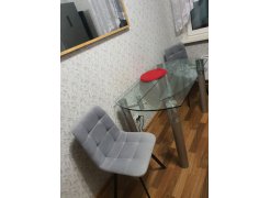 Стул на металлокаркасе Чилли синяя ткань / белый фото покупателя 581