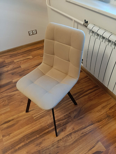 Стул на металлокаркасе Чилли синяя ткань / белый фото покупателя 458