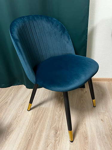 Стул на металлокаркасе Gabi 1 light blue / black / gold фото покупателя 713